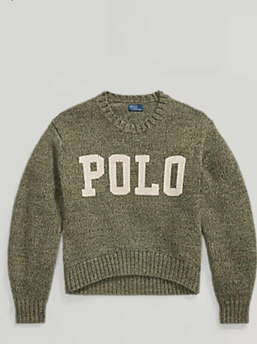 Polo Ralph Lauren Women’s Cotton Spell Out Logo Crewneck Sweater Sz M Green NWT